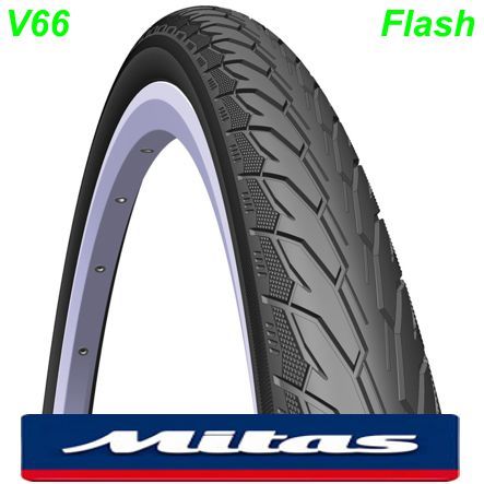 Mitas Pneu 700x28C (28-622) 28x1 5/8x1 1/8 V66 Flash schwarz